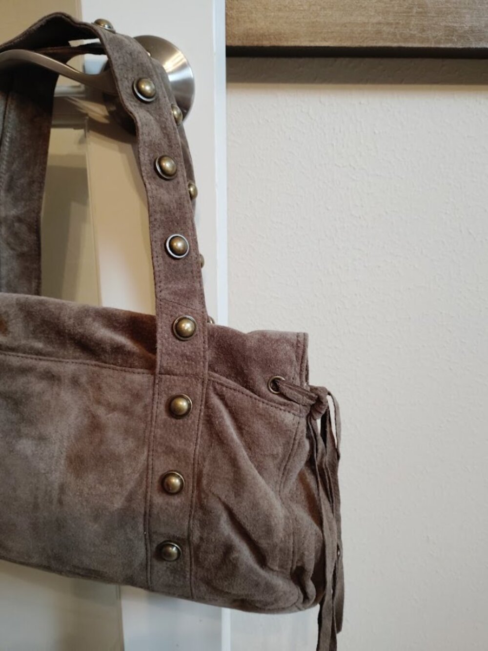 Wilsons Leather Studded Suede Bag - Picture 8 of 14